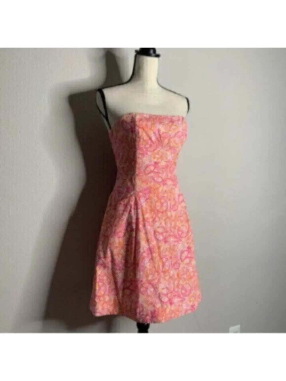 Lilly Pulitzer Delphina Orange & Pink Strapless Mini Dress - Picture 4 of 11